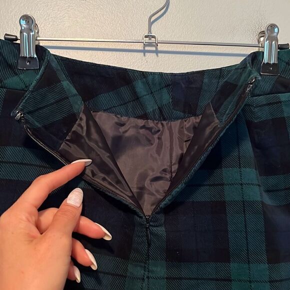 Talbots Women's Green Plaid Zipper Closure Straight Hem Pencil Skirt Size 6 - Picture 6 of 7